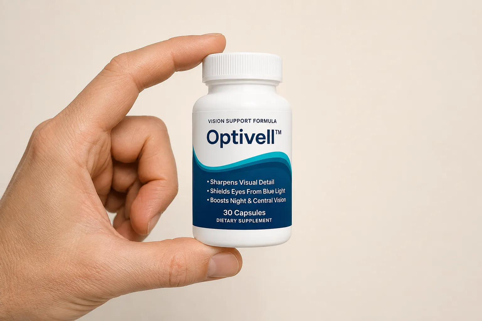 Optivell — the package held in a hand