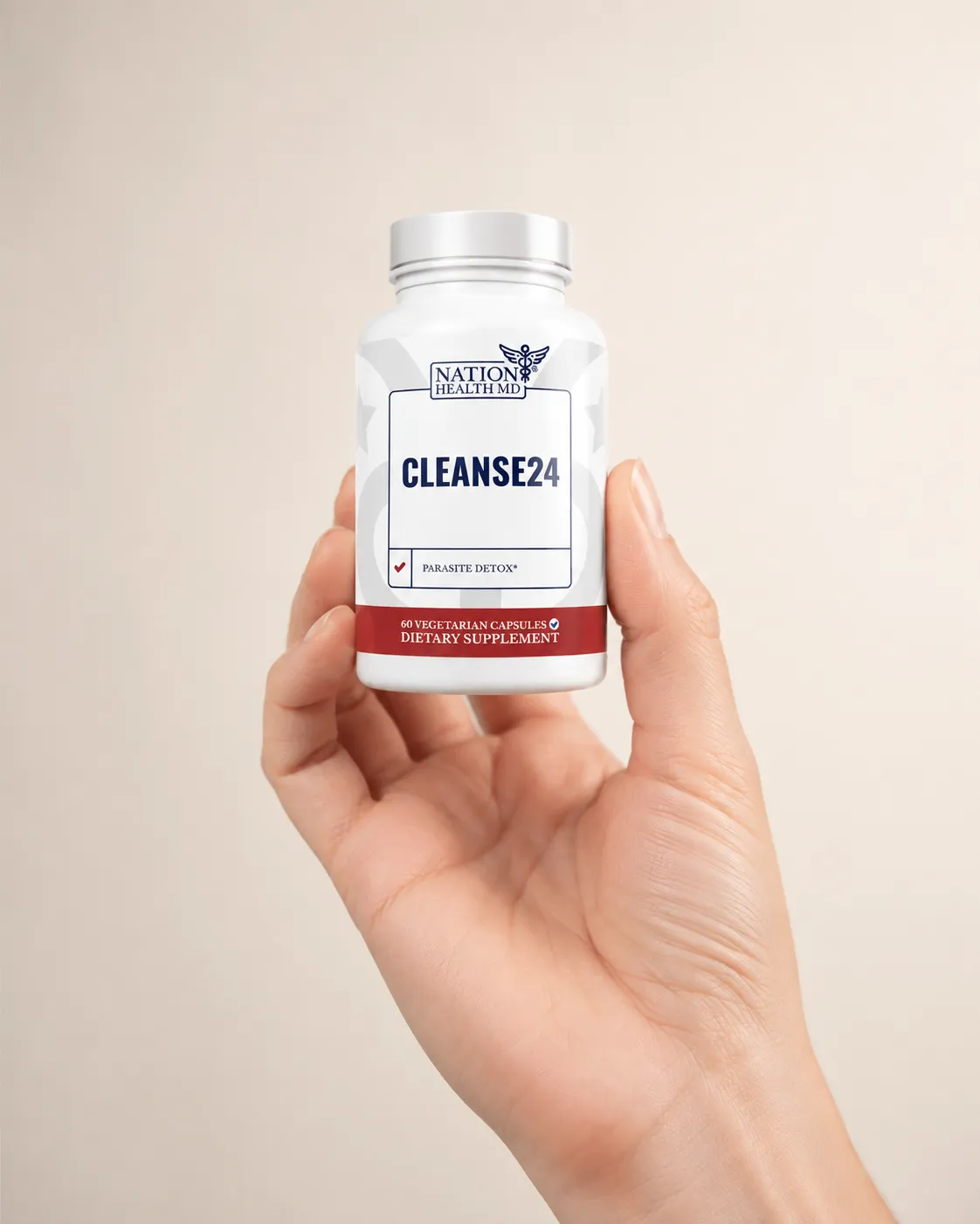 Cleanse 24 VSL — the package held in a hand