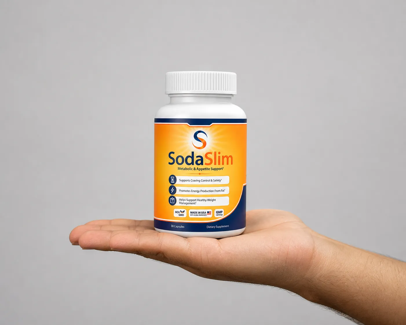 SodaSlim — the package held in a hand