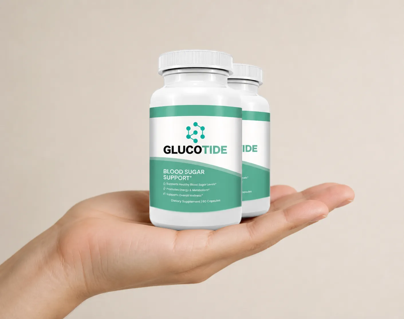 Glucotide — the package held in a hand