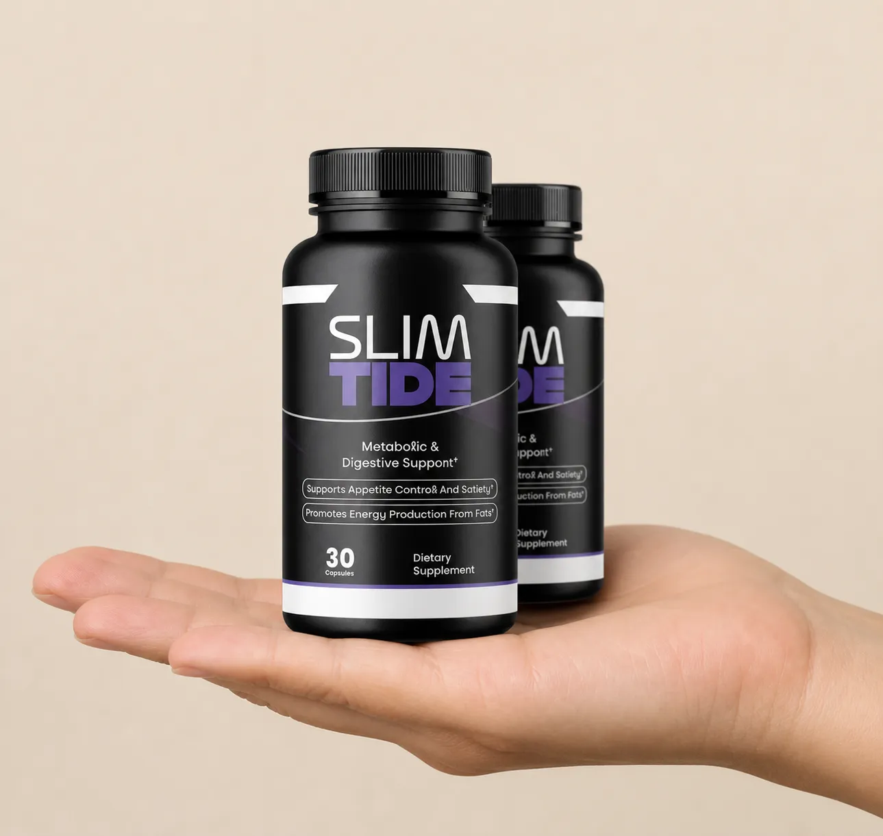 Slimtide — the package held in a hand