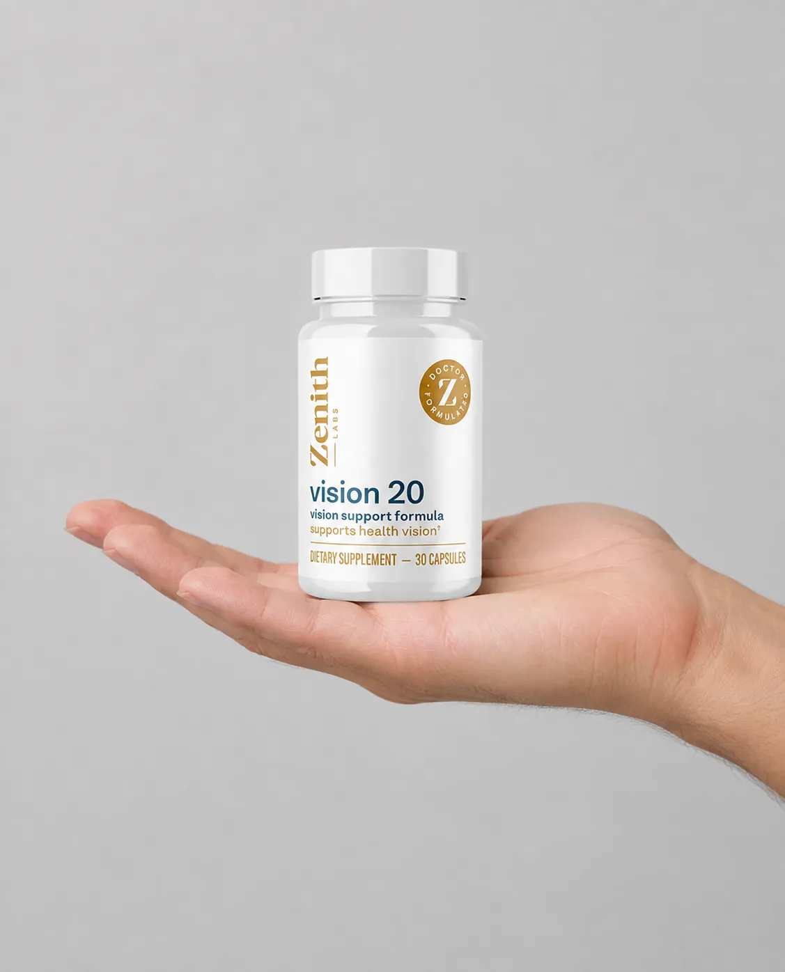 Vision 20 — the package held in a hand